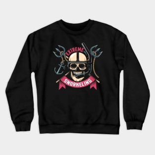 Vintage diving print with skull in a mask and snorkel Crewneck Sweatshirt